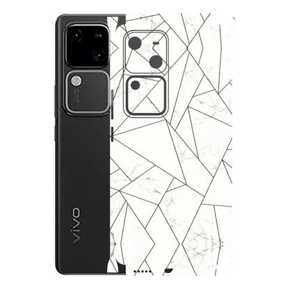 VIVO Z/V/X/T/U/S Series Phone Skins (All Models) - Luxury White Marble Effect - 3D Embossed Finish (L-168) Vivo V30 5G