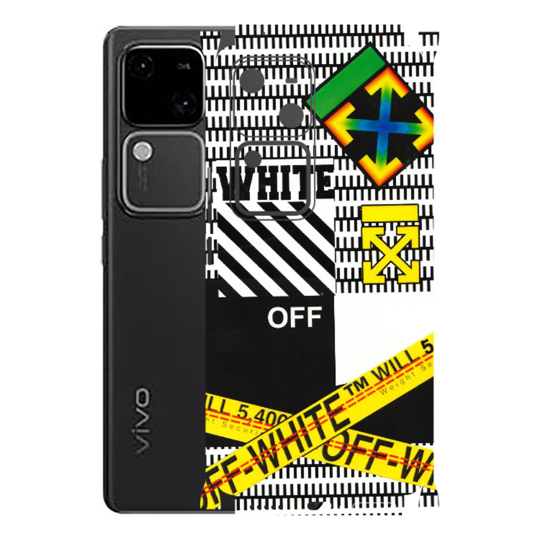 VIVO Z/V/X/T/U/S Series Phone Skins (All Models) - White Off Abstract - 3D Embossed Finish (L-172) Vivo V30 5G
