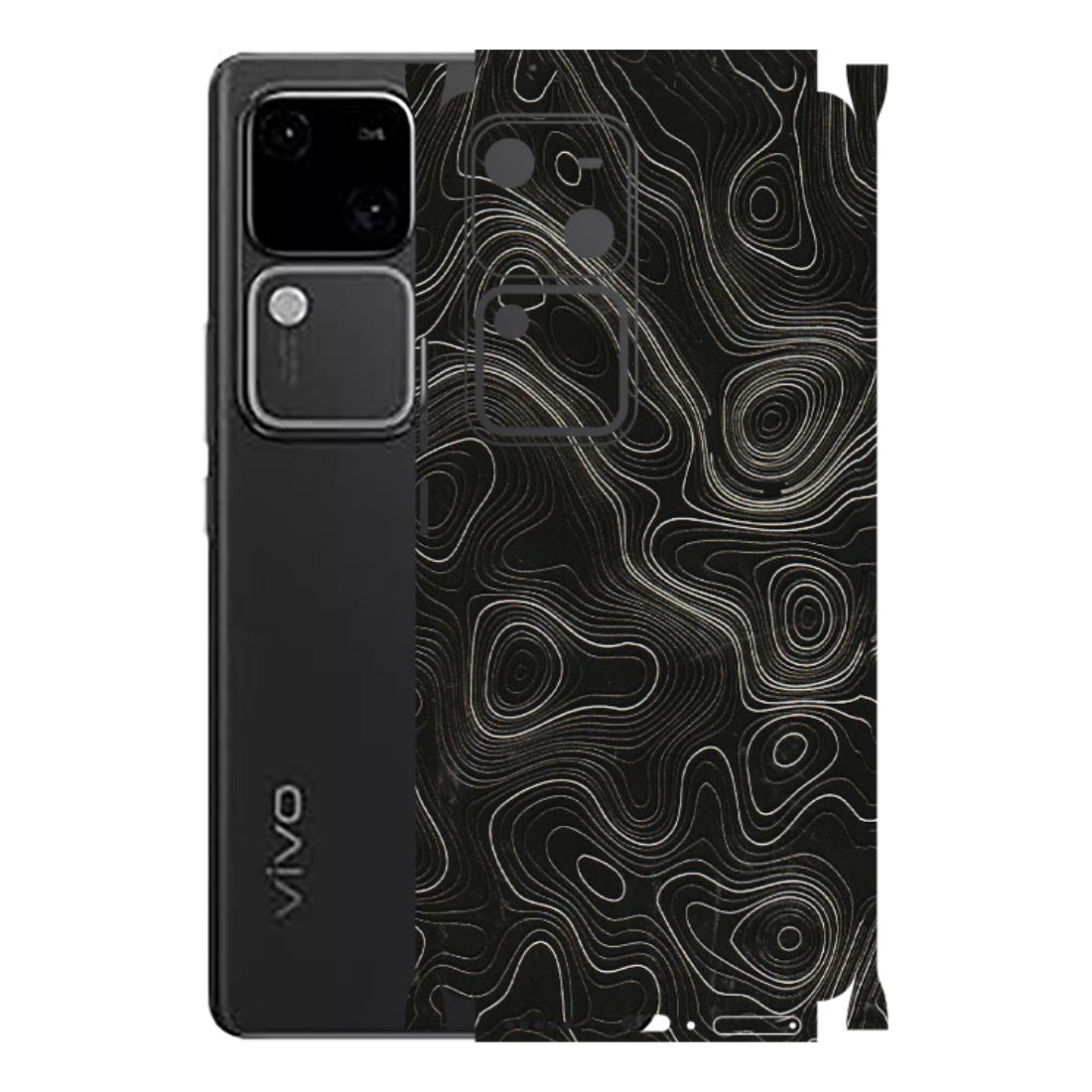 VIVO Z/V/X/T/U/S Series Phone Skins (All Models) - Black Swirl - 3D Embossed Finish (L-196) Vivo V30 5G