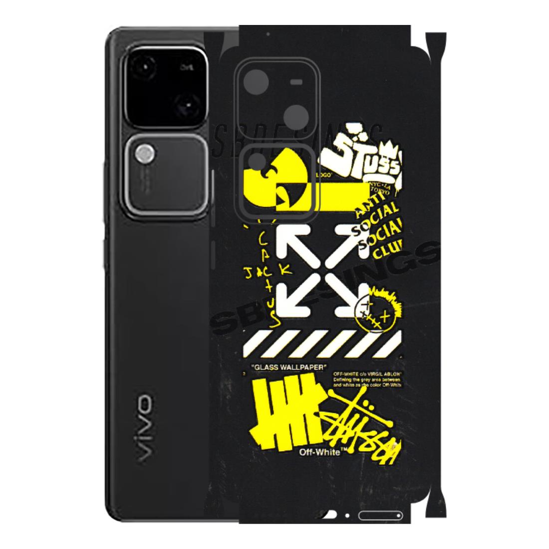 VIVO Z/V/X/T/U/S Series Phone Skins (All Models) - Anti Social Graffiti - 3D Embossed Finish (L-198) Vivo V30 5G