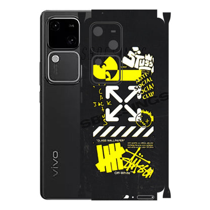 VIVO Z/V/X/T/U/S Series Phone Skins (All Models) - Anti Social Graffiti - 3D Embossed Finish (L-198) Vivo V30 5G