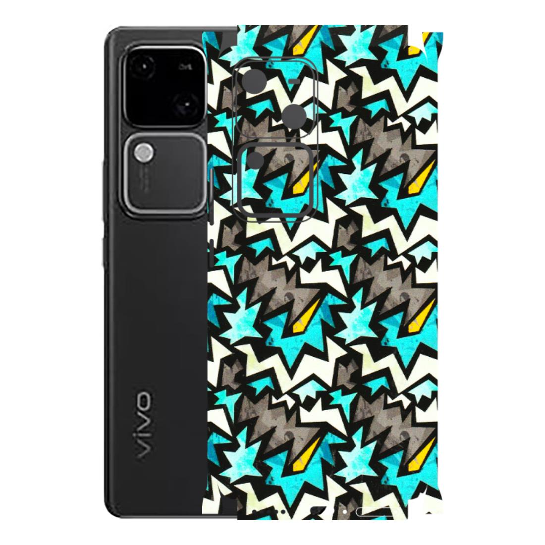 VIVO Z/V/X/T/U/S Series Phone Skins (All Models) - Funky Zig Zag - 3D Embossed Finish (L-223) Vivo V30 5G