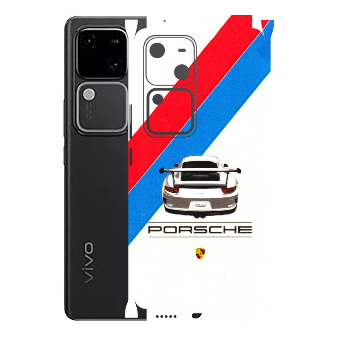 VIVO Z/V/X/T/U/S Series Phone Skins (All Models) - Porche Car Sober Logo - 3D Embossed Finish (L-248) Vivo V30 5G