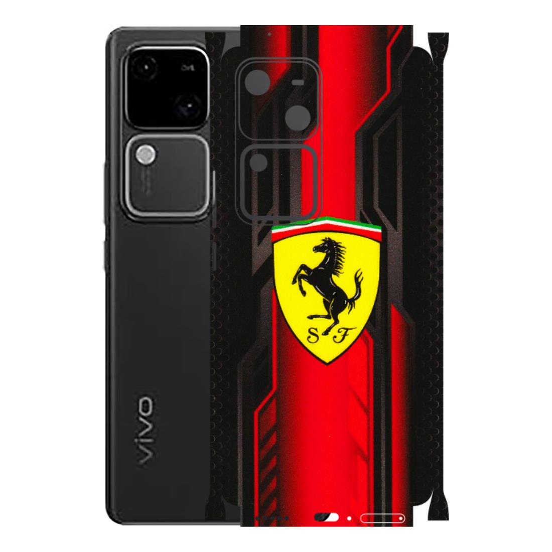 VIVO Z/V/X/T/U/S Series Phone Skins (All Models) - Black Ferrari Logo - 3D Embossed Finish (L-253) Vivo V30 5G