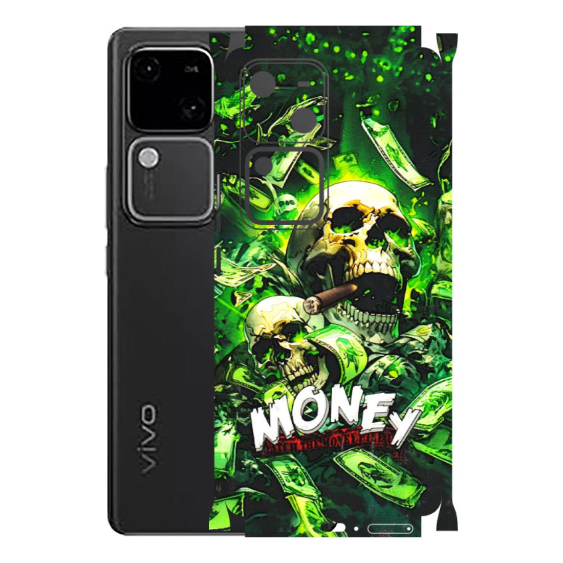 VIVO Z/V/X/T/U/S Series Phone Skins (All Models) - Skull Money - 3D Embossed Finish (L-303) Vivo V30 5G