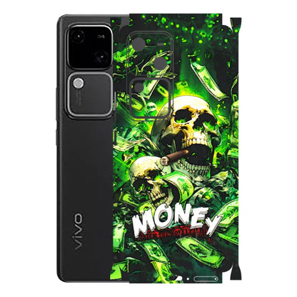 VIVO Z/V/X/T/U/S Series Phone Skins (All Models) - Skull Money - 3D Embossed Finish (L-303) Vivo V30 5G