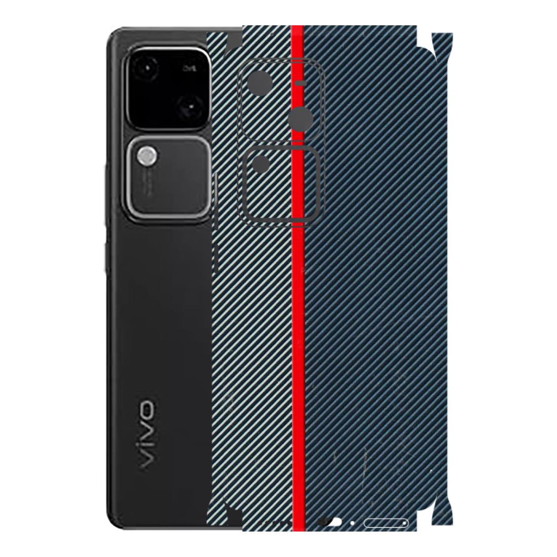 VIVO Z/V/X/T/U/S Series Phone Skins (All Models) - Blue Sober Lines - 3D Embossed Finish (L-305) Vivo V30 5G