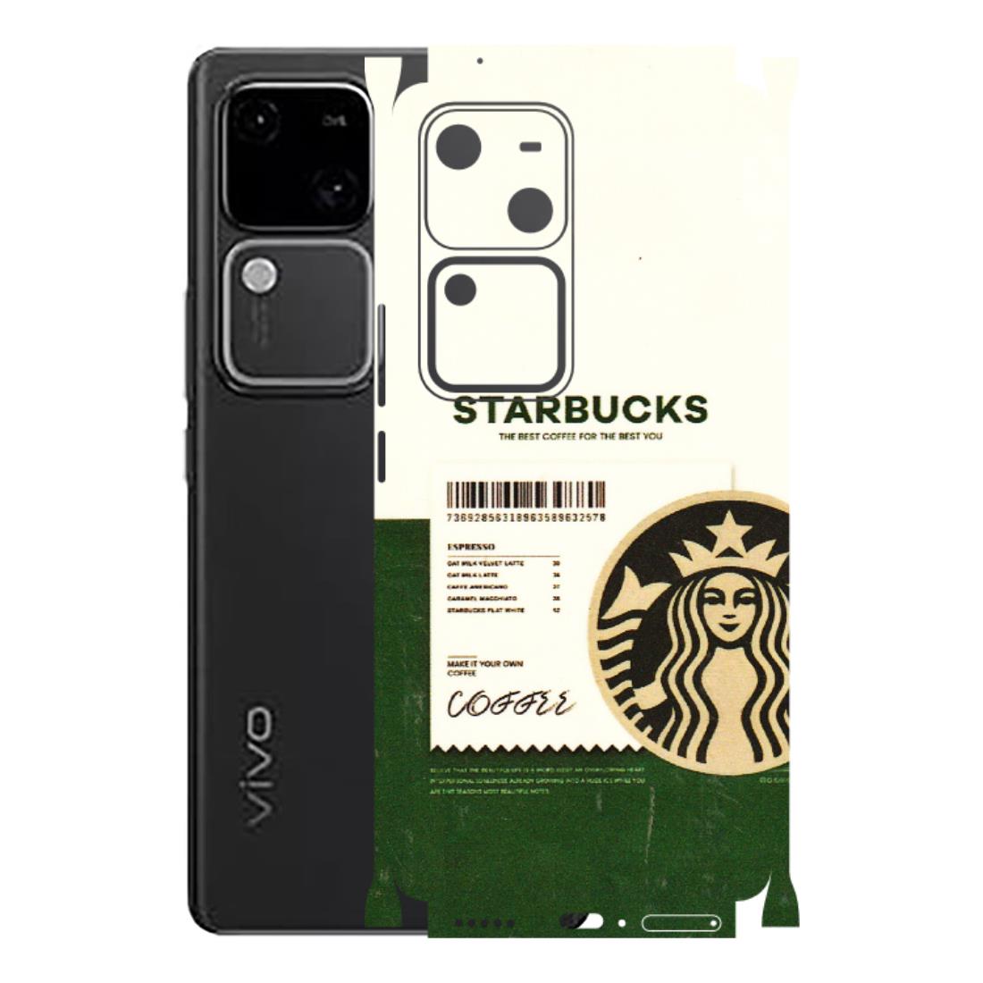 VIVO Z/V/X/T/U/S Series Phone Skins (All Models) - Starbucks Barcode - 3D Embossed Finish (L-308) Vivo V30 5G