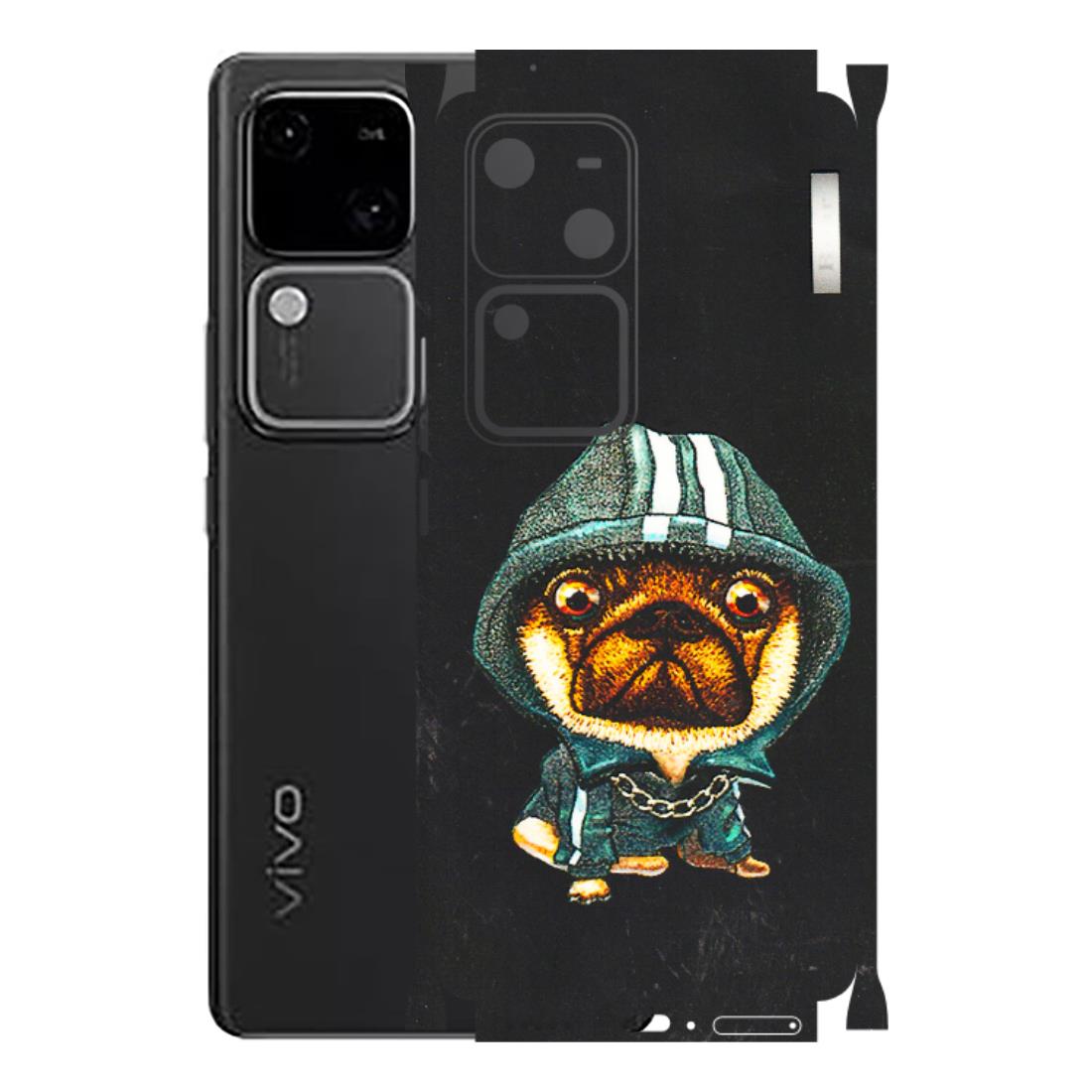 VIVO Z/V/X/T/U/S Series Phone Skins (All Models) - Puppy N Hoodie - 3D Embossed Finish (L-90) Vivo V30 5G