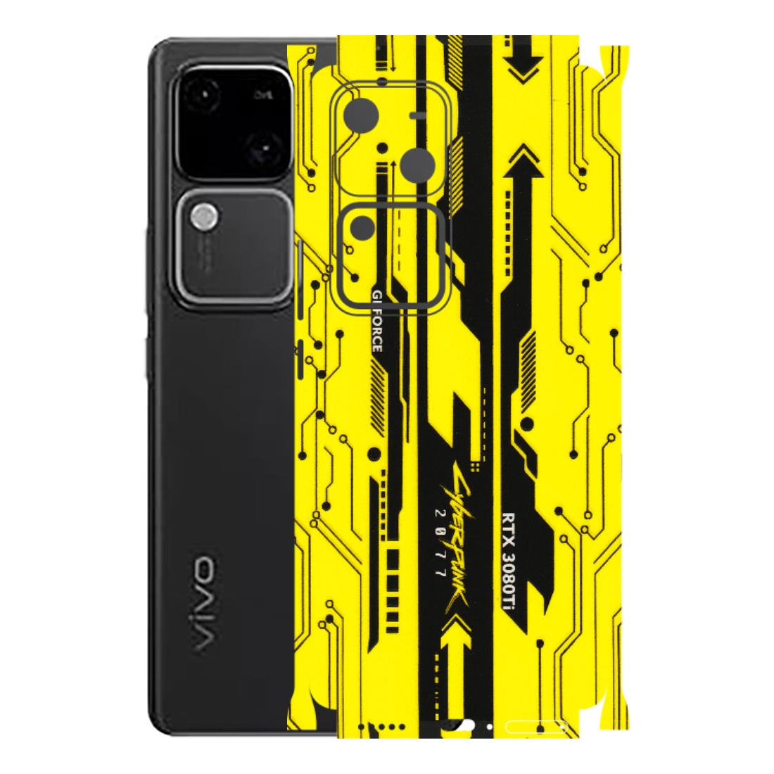 VIVO Z/V/X/T/U/S Series Phone Skins (All Models) - Yellow Cyberpunk - 3D Embossed Finish (L-93) Vivo V30 5G