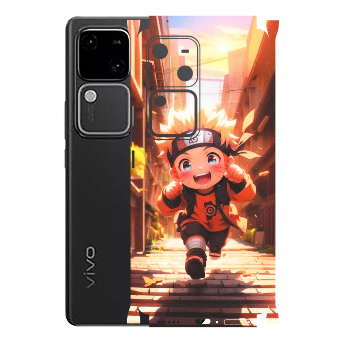 VIVO Z/V/X/T/U/S Series Phone Skins (All Models) - Naruto Cute Toon Running - Matte Finish (M-04) Vivo V30 5G