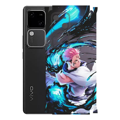 VIVO Z/V/X/T/U/S Series Phone Skins (All Models) - New Jujutsu Kaisen Grey Blue Anime - Matte Finish (M-127) Vivo V30 5G