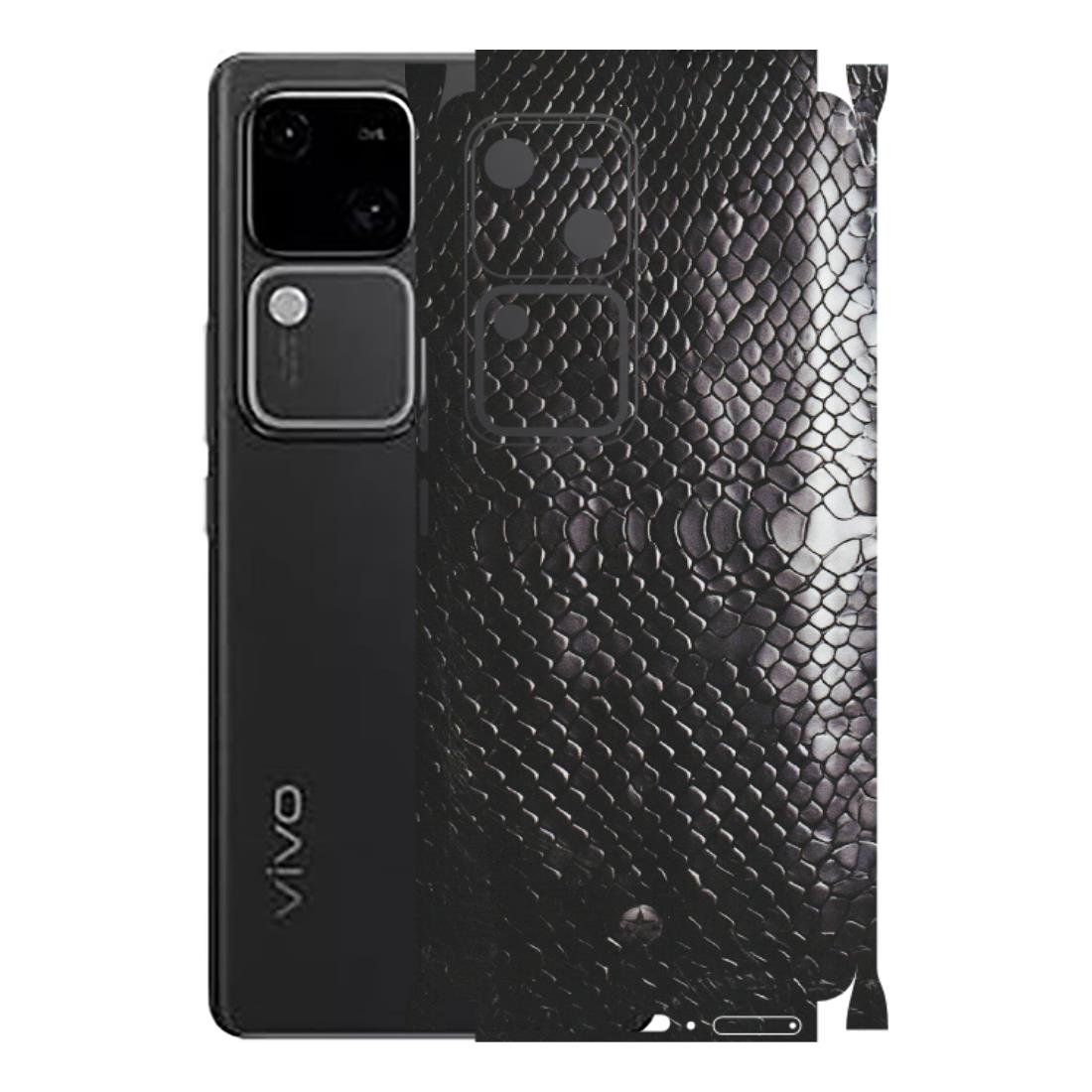 VIVO Z/V/X/T/U/S Series Phone Skins (All Models) - Black Snack Leather - Matte Finish (M-147) Vivo V30 5G