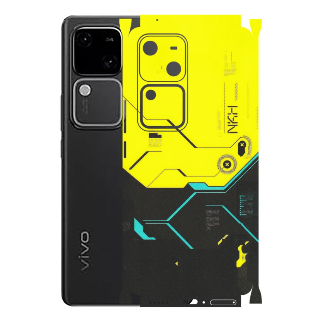 VIVO Z/V/X/T/U/S Series Phone Skins (All Models) - Black Yellow Technica - Matte Finish (M-53) Vivo V30 5G