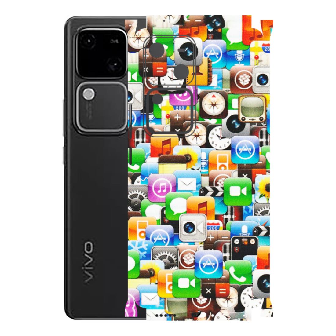 VIVO Z/V/X/T/U/S Series Phone Skins (All Models) - All Apple Icons - Matte Finish (M-93) Vivo V30 5G