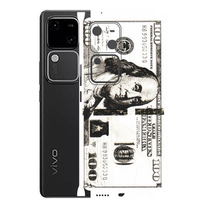 VIVO Z/V/X/T/U/S Series Phone Skins (All Models) - 100 Dollar Currency - Transparent Finish (T-01) Vivo V30 5G