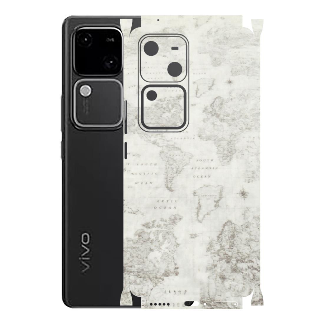 VIVO Z/V/X/T/U/S Series Phone Skins (All Models) - World Travel Map - Transparent Finish (T-04) Vivo V30 5G