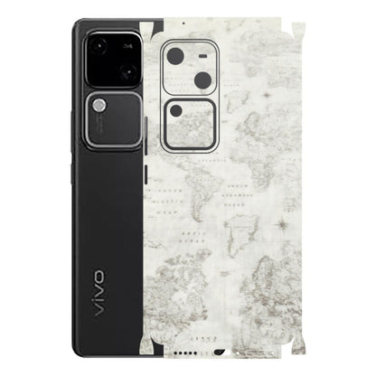 VIVO Z/V/X/T/U/S Series Phone Skins (All Models) - World Travel Map - Transparent Finish (T-04) Vivo V30 5G