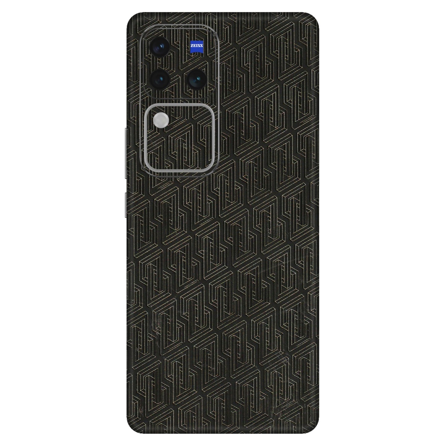 VIVO Z/V/X/T/U/S Series Phone Skins (All Models) - Black Abstract Pattern - 3D Embossed Finish (L-117) Vivo V30 Pro (5G)