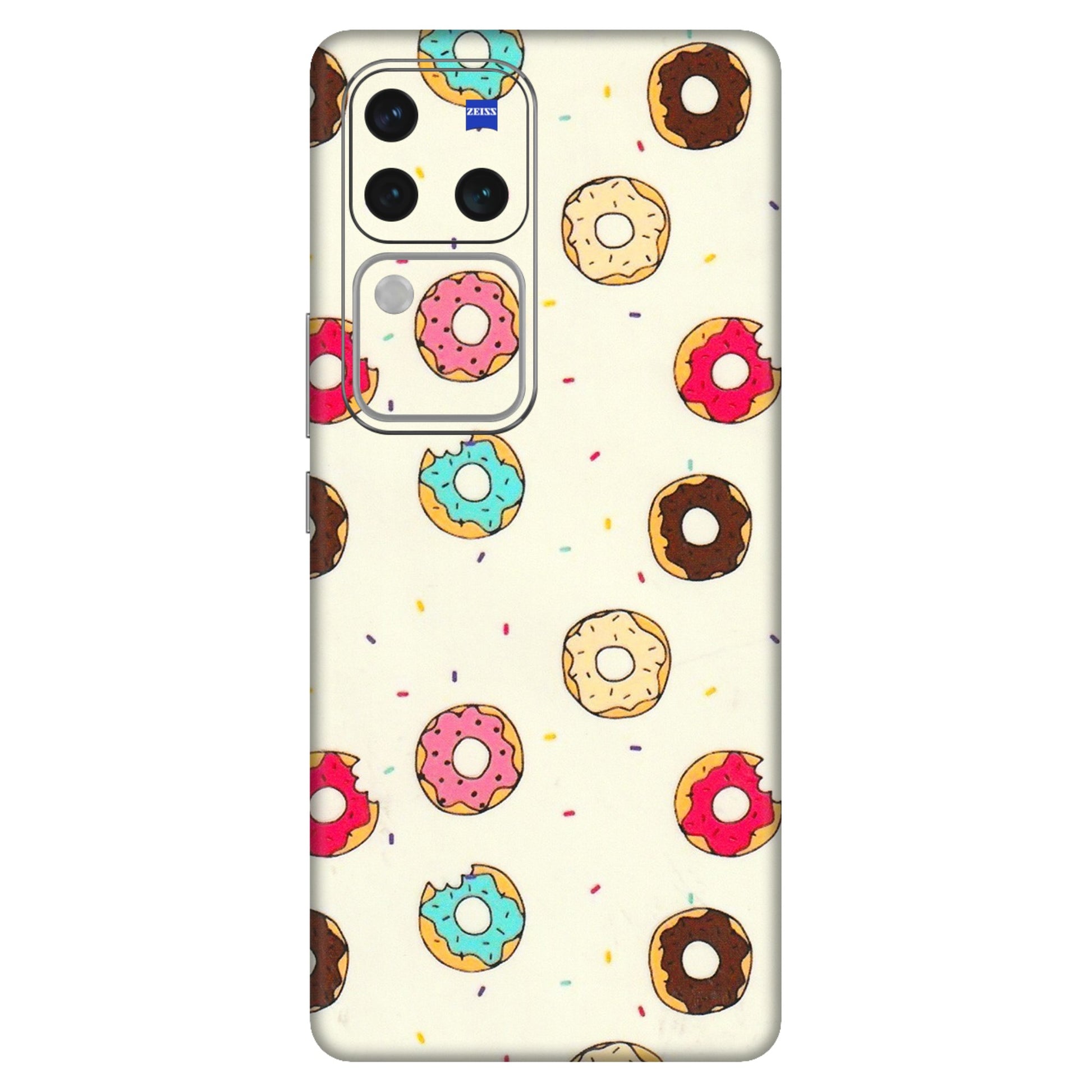 VIVO Z/V/X/T/U/S Series Phone Skins (All Models) - Mini Donuts Doodle Art - 3D Embossed Finish (L-122) Vivo V30 Pro (5G)