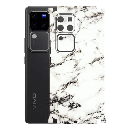 VIVO Z/V/X/T/U/S Series Phone Skins (All Models) - Black and White Marble Texture - 3D Embossed Finish (L-124) Vivo V30 Pro (5G)