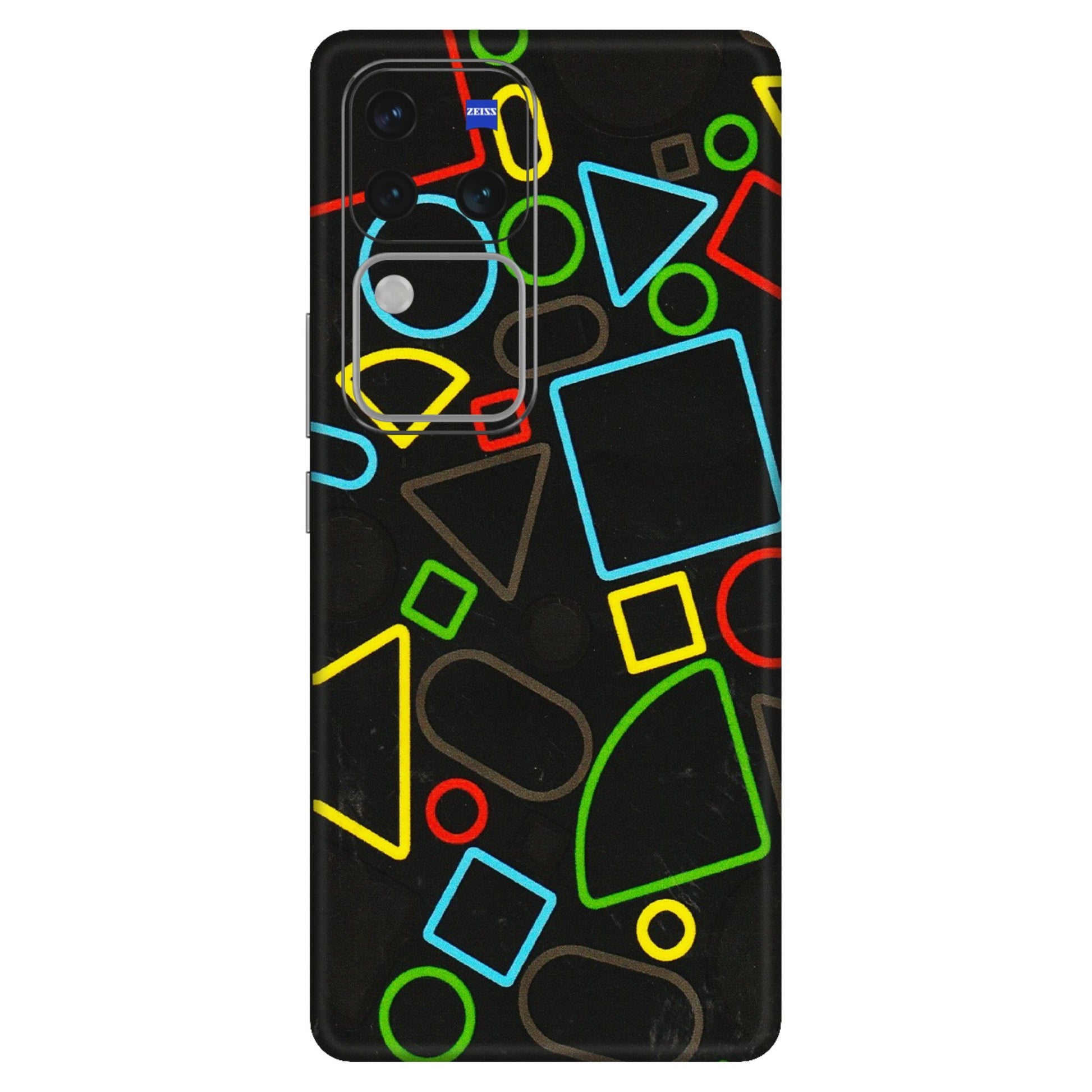 VIVO Z/V/X/T/U/S Series Phone Skins (All Models) - Black Shapes - 3D Embossed Finish (L-131) Vivo V30 Pro (5G)