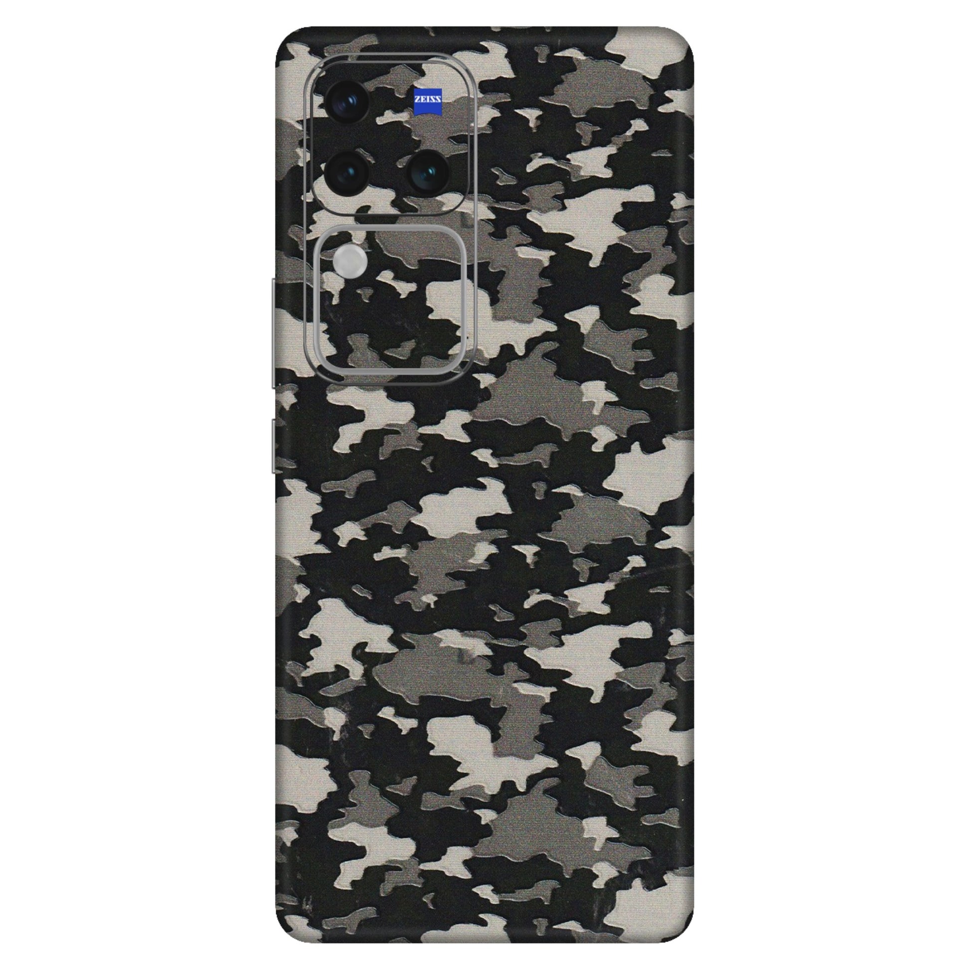 VIVO Z/V/X/T/U/S Series Phone Skins (All Models) - Black/Grey Camoflaunge - 3D Embossed Finish (L-142) Vivo V30 Pro (5G)