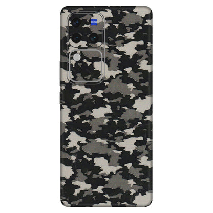 VIVO Z/V/X/T/U/S Series Phone Skins (All Models) - Black/Grey Camoflaunge - 3D Embossed Finish (L-142) Vivo V30 Pro (5G)