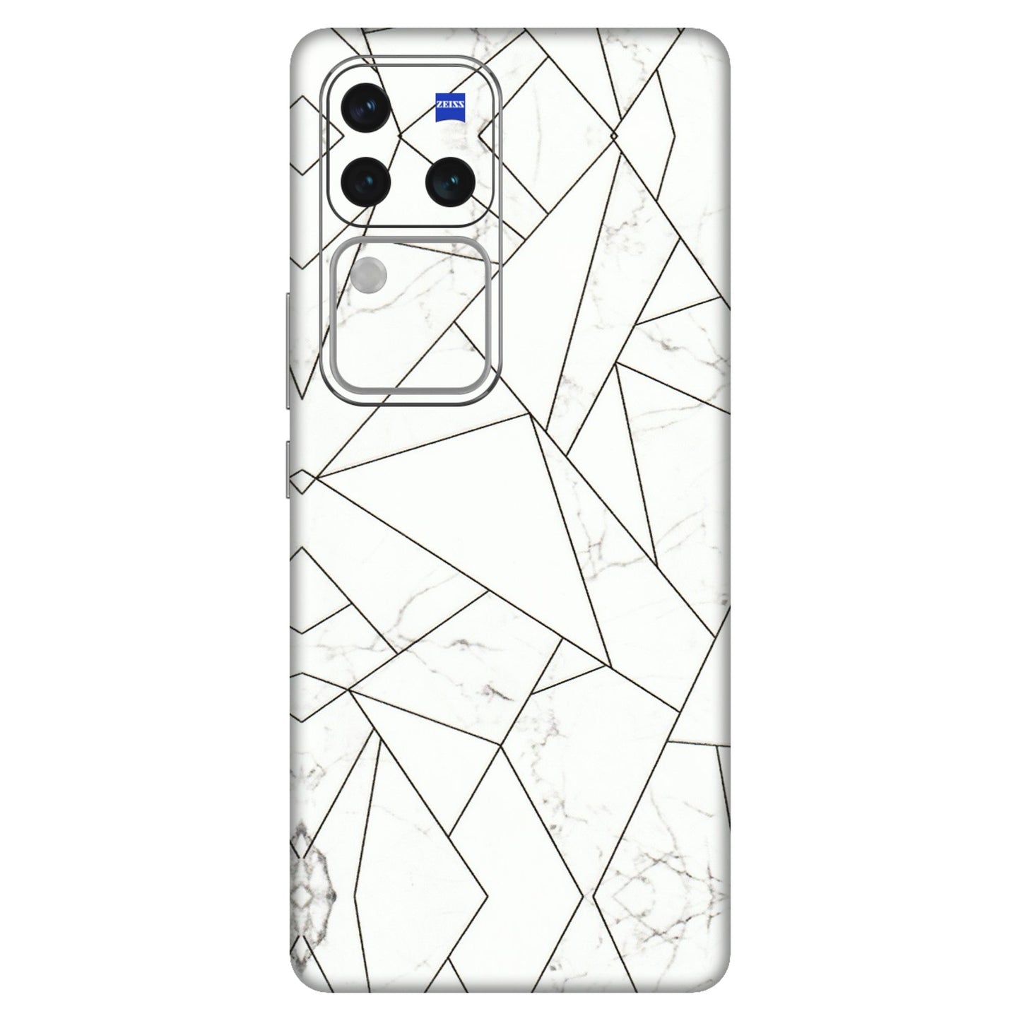 VIVO Z/V/X/T/U/S Series Phone Skins (All Models) - Luxury White Marble Effect - 3D Embossed Finish (L-168) Vivo V30 Pro (5G)