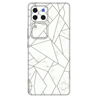 VIVO Z/V/X/T/U/S Series Phone Skins (All Models) - Luxury White Marble Effect - 3D Embossed Finish (L-168) Vivo V30 Pro (5G)