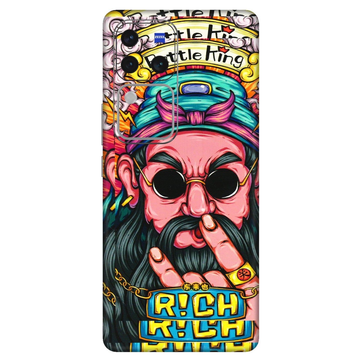 VIVO Z/V/X/T/U/S Series Phone Skins (All Models) - Battle King Dude Face - 3D Embossed Finish (L-178) Vivo V30 Pro (5G)