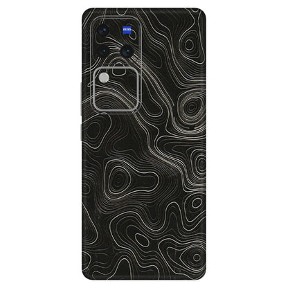 VIVO Z/V/X/T/U/S Series Phone Skins (All Models) - Black Swirl - 3D Embossed Finish (L-196) Vivo V30 Pro (5G)