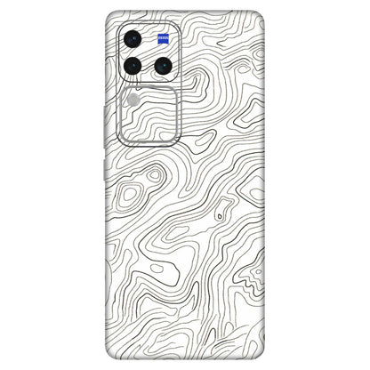 VIVO Z/V/X/T/U/S Series Phone Skins (All Models) - White Black Swirls - 3D Embossed Finish (L-219) Vivo V30 Pro (5G)