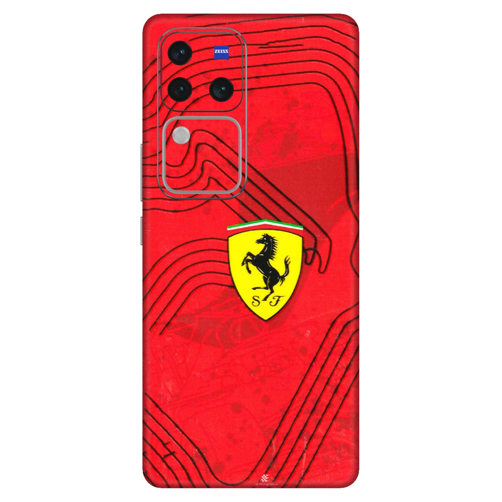 VIVO Z/V/X/T/U/S Series Phone Skins (All Models) - Red Ferrari Logo Stylish - 3D Embossed Finish (L-238) Vivo V30 Pro (5G)