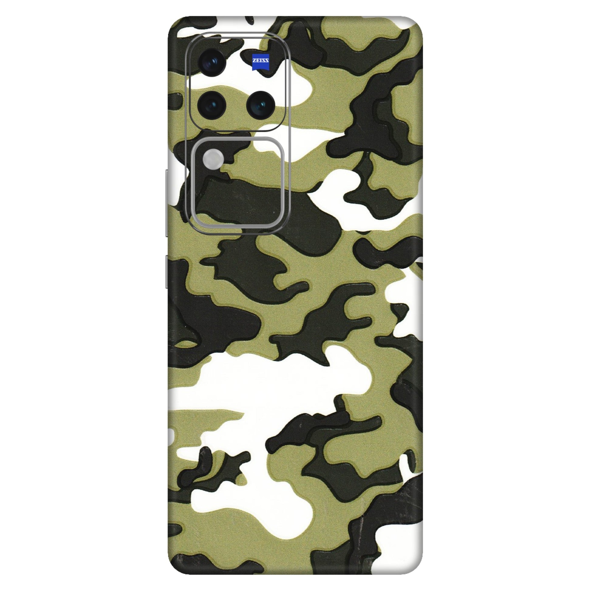 VIVO Z/V/X/T/U/S Series Phone Skins (All Models) - Camouflages White And Green - 3D Embossed Finish (L-243) Vivo V30 Pro (5G)