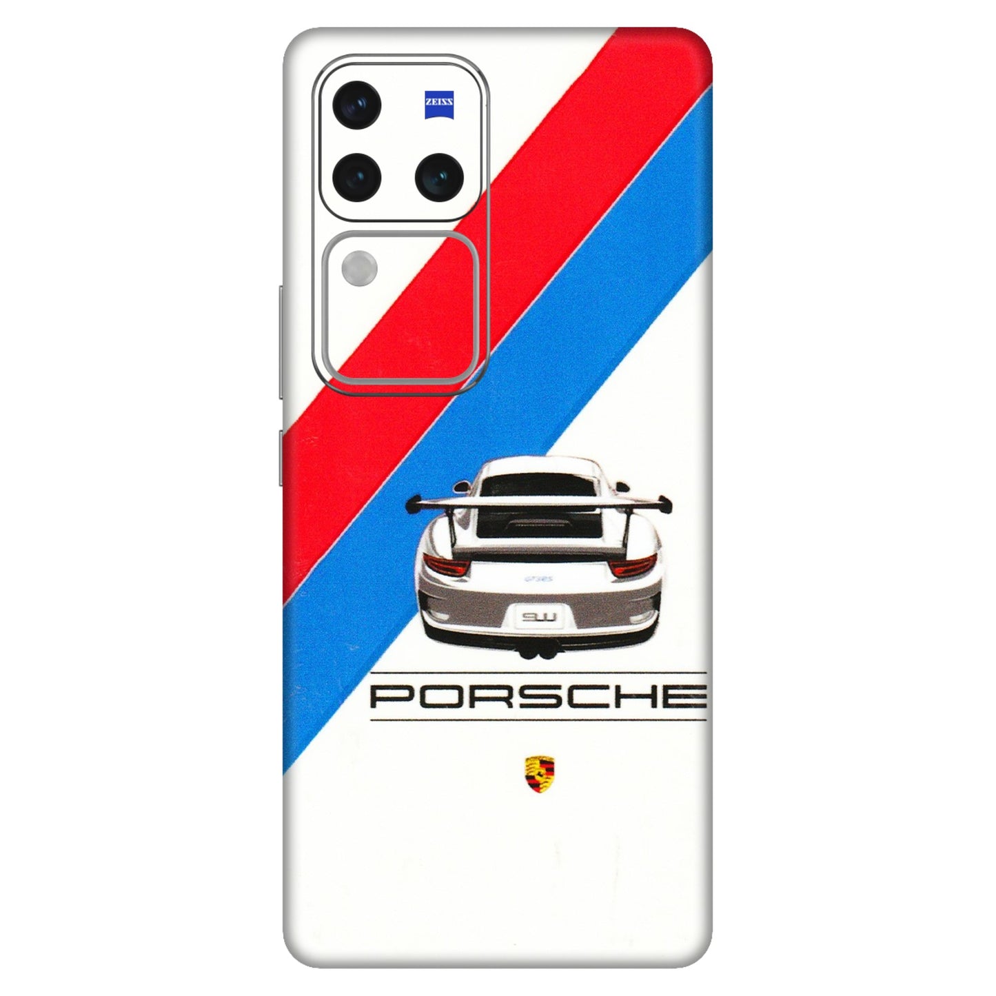 VIVO Z/V/X/T/U/S Series Phone Skins (All Models) - Porche Car Sober Logo - 3D Embossed Finish (L-248) Vivo V30 Pro (5G)