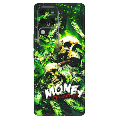 VIVO Z/V/X/T/U/S Series Phone Skins (All Models) - Skull Money - 3D Embossed Finish (L-303) Vivo V30 Pro (5G)