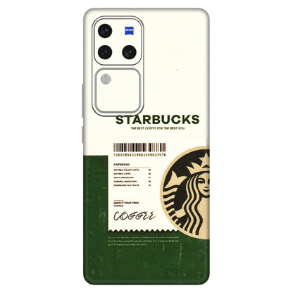 VIVO Z/V/X/T/U/S Series Phone Skins (All Models) - Starbucks Barcode - 3D Embossed Finish (L-308) Vivo V30 Pro (5G)