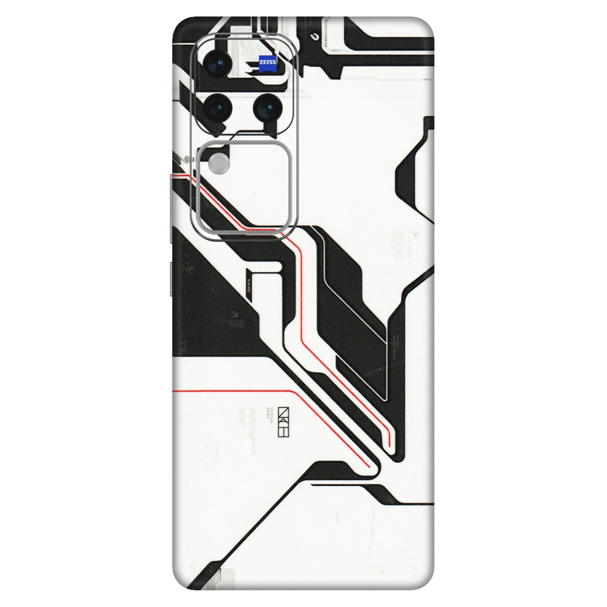 VIVO Z/V/X/T/U/S Series Phone Skins (All Models) - White Techy Logo - 3D Embossed Finish (L-312) Vivo V30 Pro (5G)