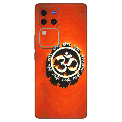 VIVO Z/V/X/T/U/S Series Phone Skins (All Models) - Aum Shiv Orange - 3D Embossed Finish (L-32) Vivo V30 Pro (5G)