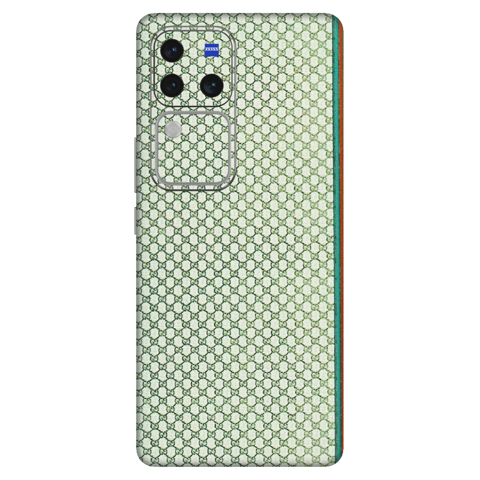 VIVO Z/V/X/T/U/S Series Phone Skins (All Models) - Gucci Fabric Pattern - 3D Embossed Finish (L-73) Vivo V30 Pro (5G)