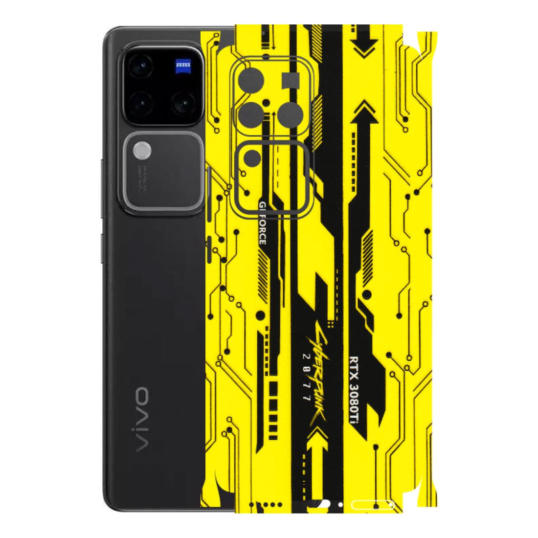 VIVO Z/V/X/T/U/S Series Phone Skins (All Models) - Yellow Cyberpunk - 3D Embossed Finish (L-93) Vivo V30 Pro (5G)