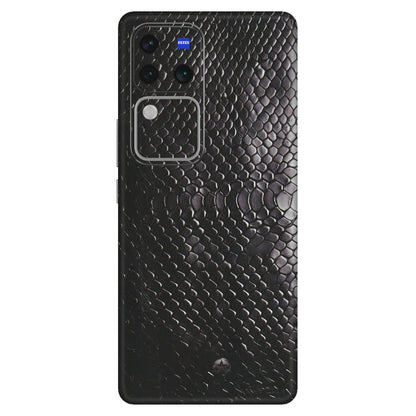 VIVO Z/V/X/T/U/S Series Phone Skins (All Models) - Black Snack Leather - Matte Finish (M-147) Vivo V30 Pro (5G)