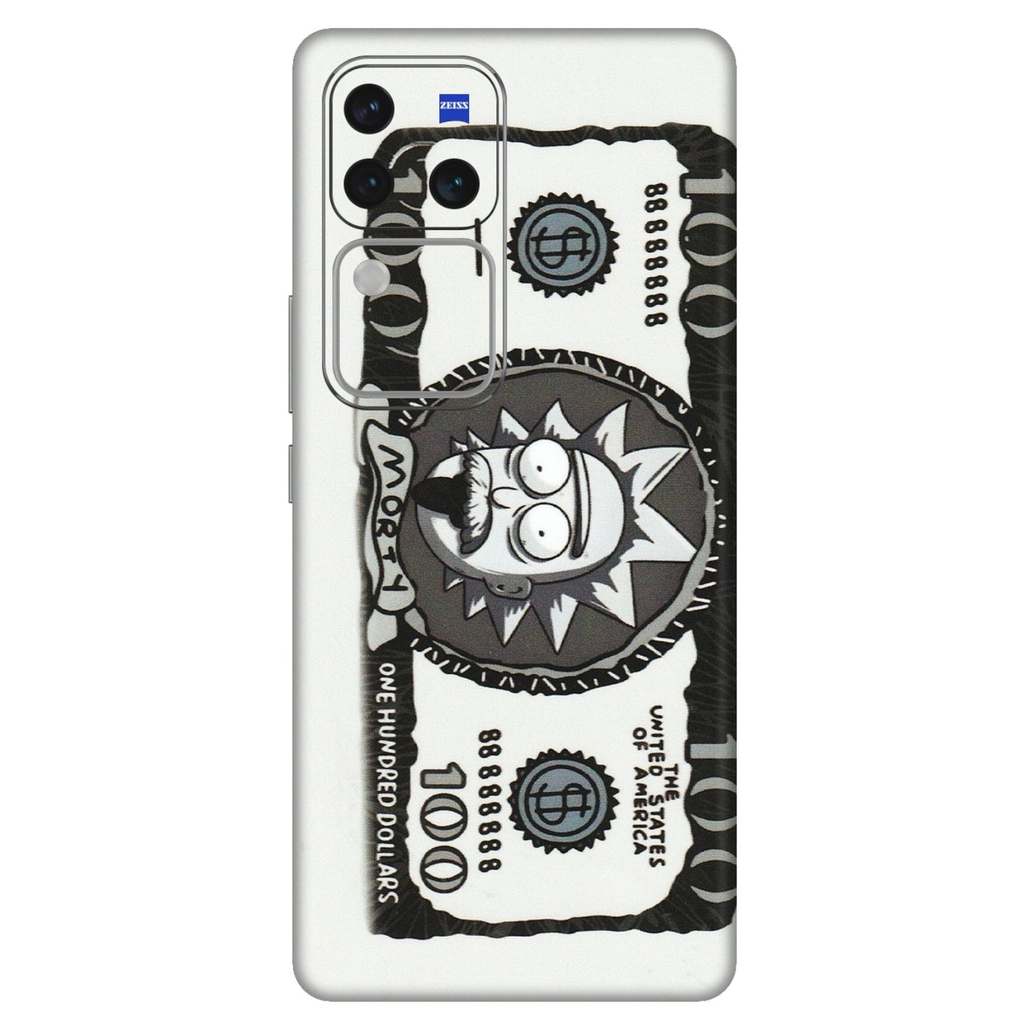 VIVO Z/V/X/T/U/S Series Phone Skins (All Models) - Rick And Morty Hundred Dollar Anime - Matte Finish (M-161) Vivo V30 Pro (5G)