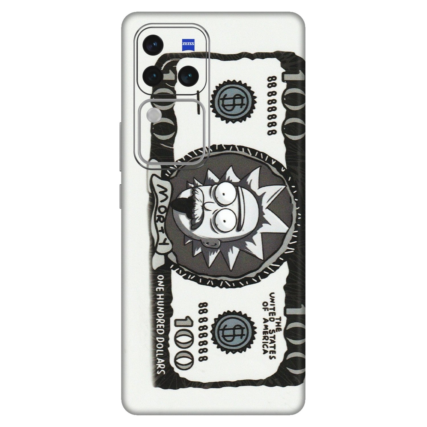 VIVO Z/V/X/T/U/S Series Phone Skins (All Models) - Rick And Morty Hundred Dollar Anime - Matte Finish (M-161) Vivo V30 Pro (5G)