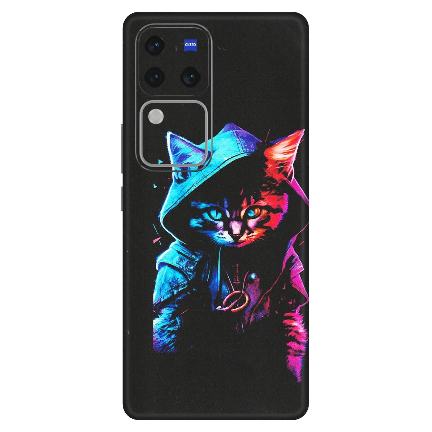 VIVO Z/V/X/T/U/S Series Phone Skins (All Models) - Cyberpunk Cat - Matte Finish (M-45) Vivo V30 Pro (5G)