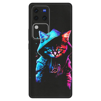 VIVO Z/V/X/T/U/S Series Phone Skins (All Models) - Cyberpunk Cat - Matte Finish (M-45) Vivo V30 Pro (5G)