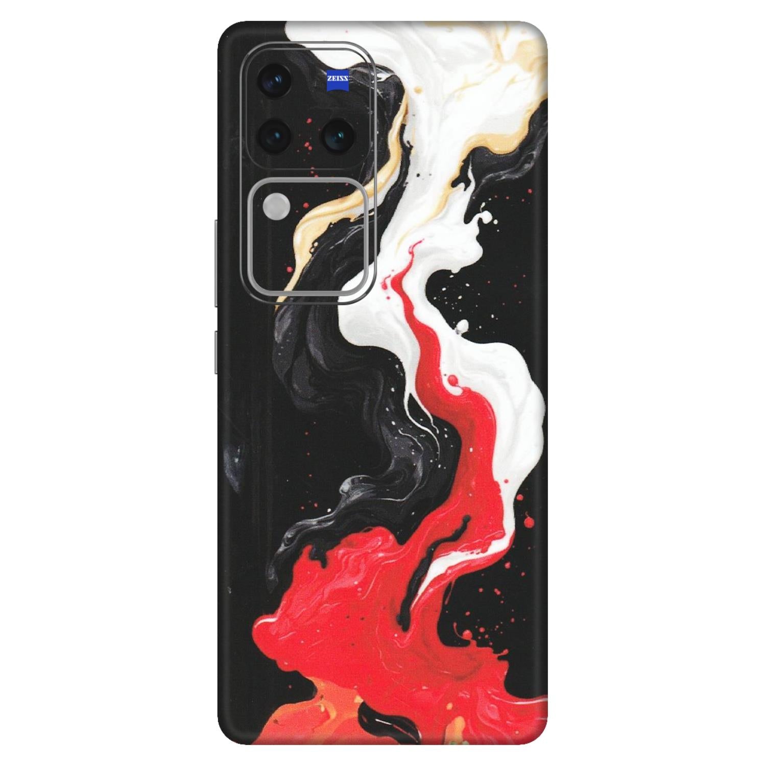 VIVO Z/V/X/T/U/S Series Phone Skins (All Models) - Black Red White Paint Splash Fusion - Matte Finish (M-56) Vivo V30 Pro (5G)