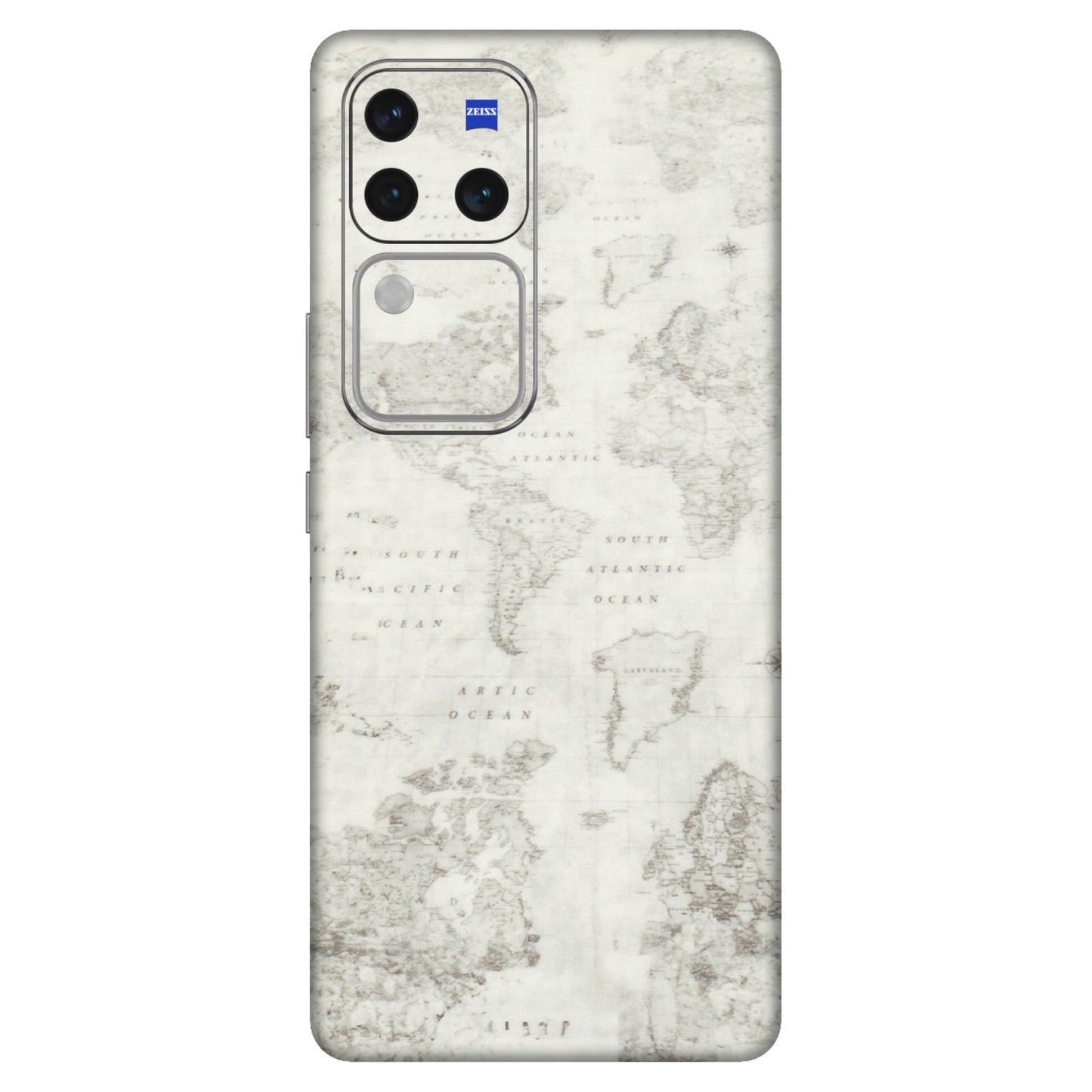 VIVO Z/V/X/T/U/S Series Phone Skins (All Models) - World Travel Map - Transparent Finish (T-04) Vivo V30 Pro (5G)