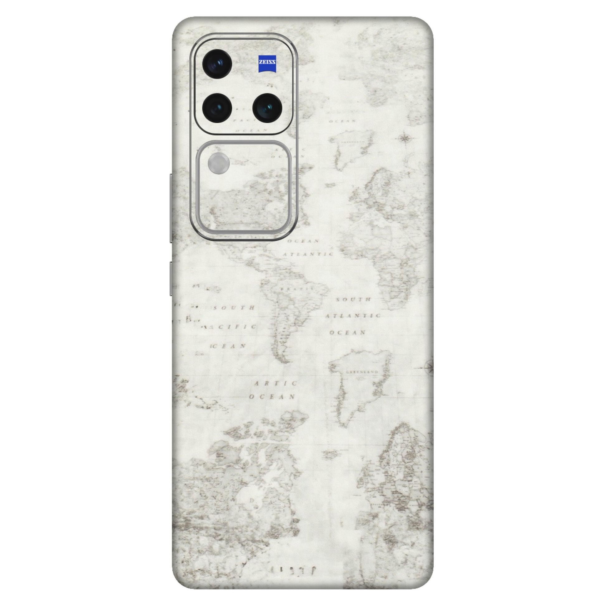 VIVO Z/V/X/T/U/S Series Phone Skins (All Models) - World Travel Map - Transparent Finish (T-04) Vivo V30 Pro (5G)